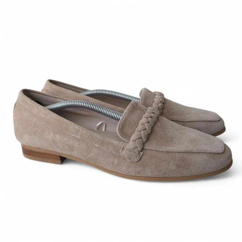 Joie Braided Suede Slip-on Loafers Beige‎ Women's 8M